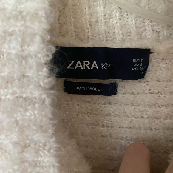 Zara Knit Sweater with Faux Fur Sleeves - Picture 4 of 5